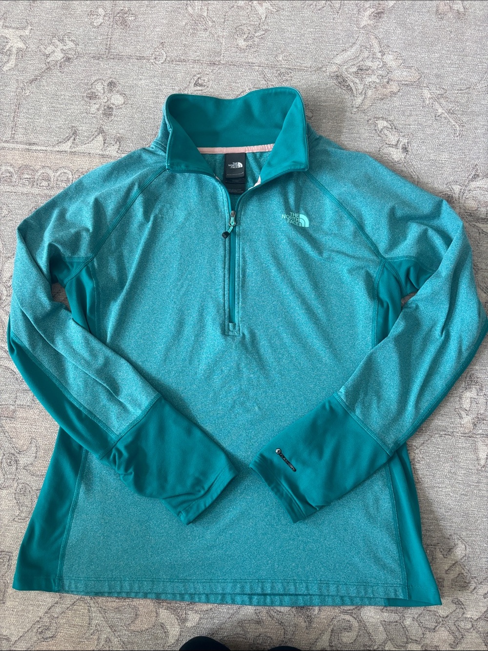 The North Face Teal Athletic Quarter-Zip Pullover